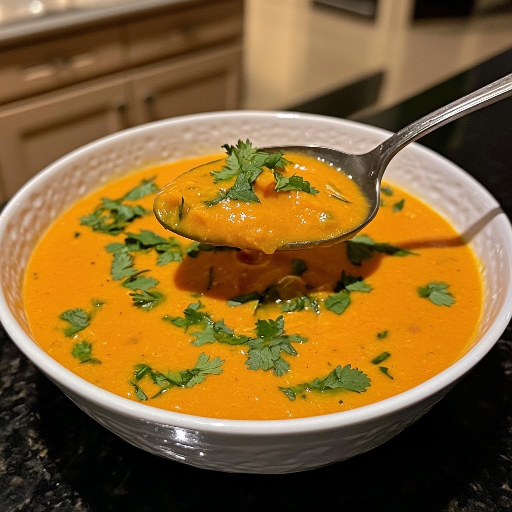 Butternut Kürbissuppe mit Ingwer und Kokos