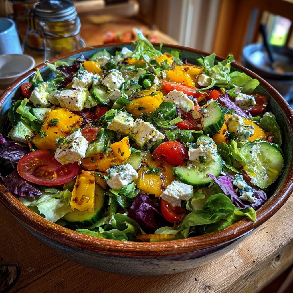 Bunter Salat Zum Grillen Mit Gurke Und Feta