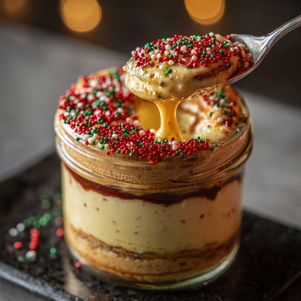 Weihnachtliches Rentier Dessert im Glas