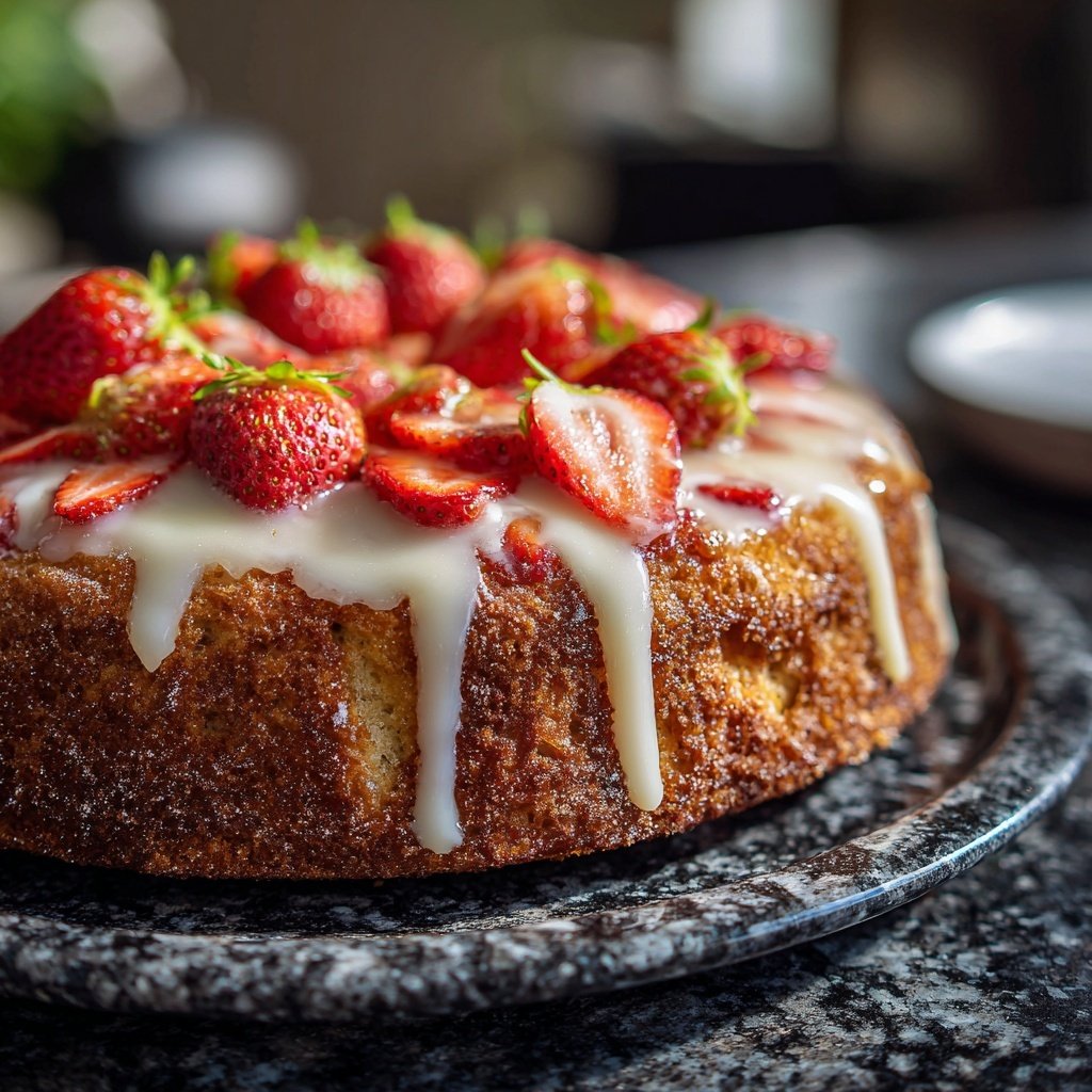 Erdbeer Kuchen Mit Vanilleglasur