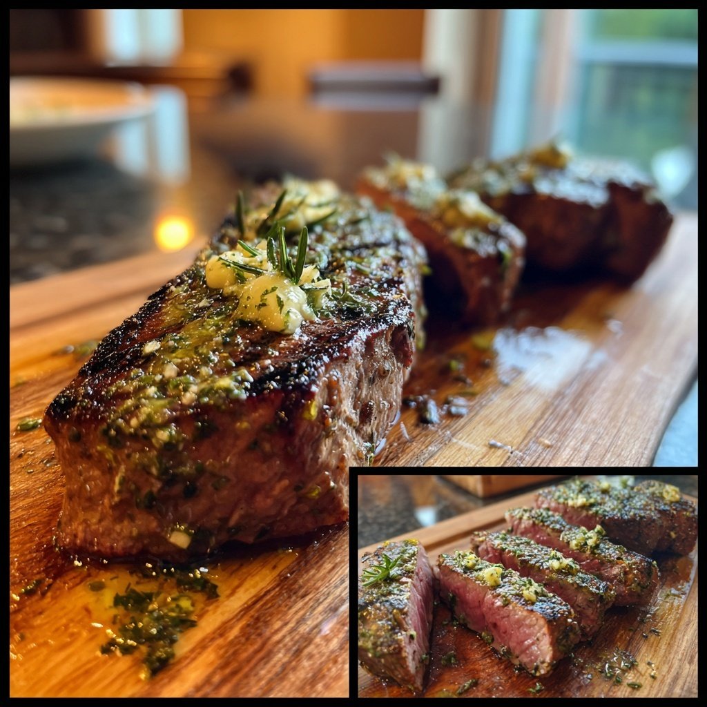 Gegrilltes Steak Mit Kräuterbutter