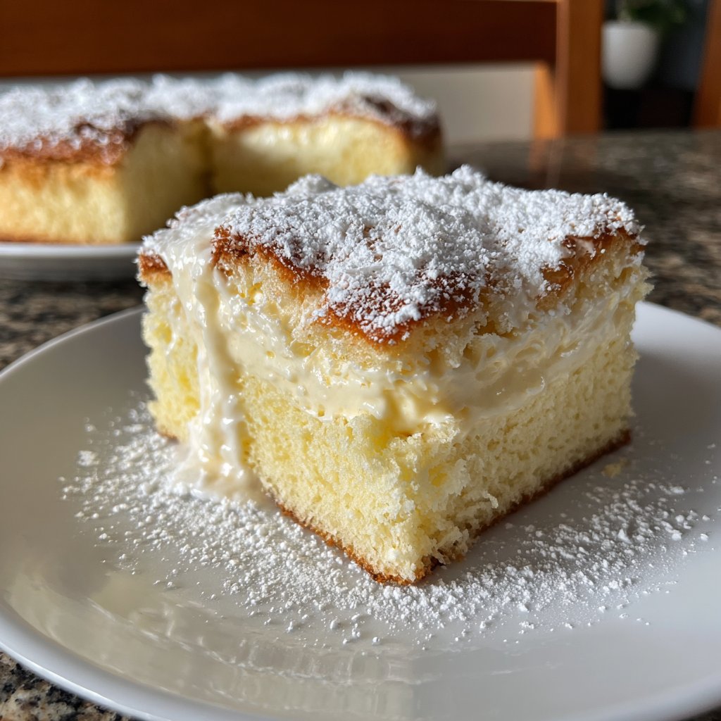 Blechkuchen mit Vanillepudding