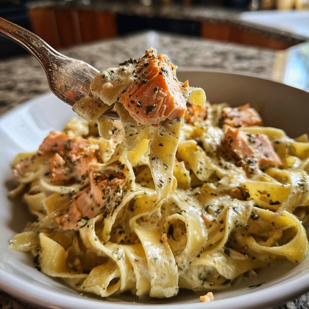 Tagliatelle mit Lachs und Sahne